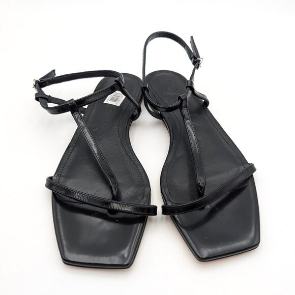 Aeyde Ella Slingback Thong Sandals Women's Leather Black Size US7 EU37 - Picture 2 of 11